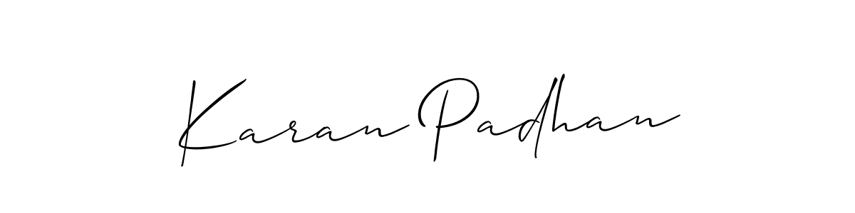 Allison_Script is a professional signature style that is perfect for those who want to add a touch of class to their signature. It is also a great choice for those who want to make their signature more unique. Get Karan Padhan name to fancy signature for free. Karan Padhan signature style 2 images and pictures png
