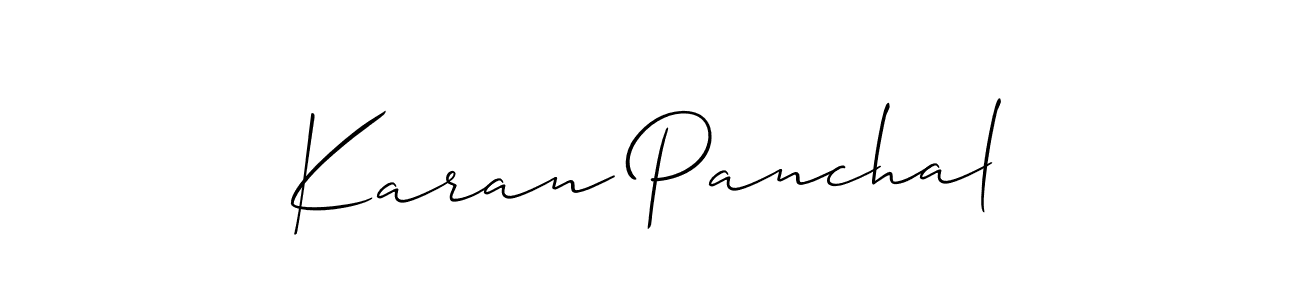 Karan Panchal stylish signature style. Best Handwritten Sign (Allison_Script) for my name. Handwritten Signature Collection Ideas for my name Karan Panchal. Karan Panchal signature style 2 images and pictures png