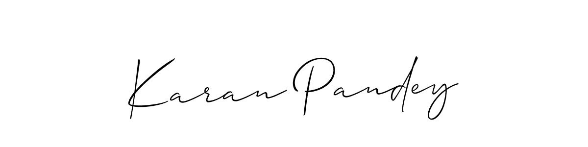 Also You can easily find your signature by using the search form. We will create Karan Pandey name handwritten signature images for you free of cost using Allison_Script sign style. Karan Pandey signature style 2 images and pictures png