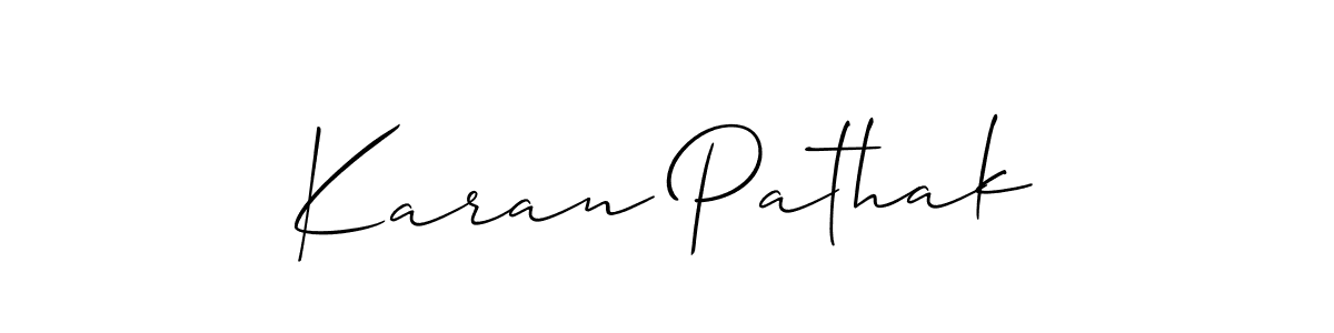 Use a signature maker to create a handwritten signature online. With this signature software, you can design (Allison_Script) your own signature for name Karan Pathak. Karan Pathak signature style 2 images and pictures png