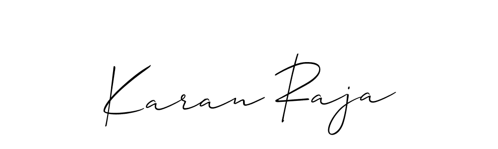 Use a signature maker to create a handwritten signature online. With this signature software, you can design (Allison_Script) your own signature for name Karan Raja. Karan Raja signature style 2 images and pictures png