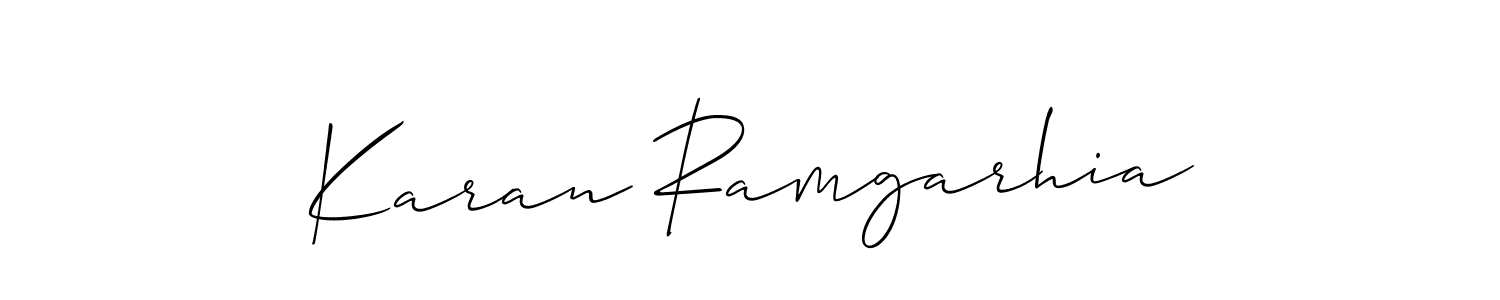 It looks lik you need a new signature style for name Karan Ramgarhia. Design unique handwritten (Allison_Script) signature with our free signature maker in just a few clicks. Karan Ramgarhia signature style 2 images and pictures png
