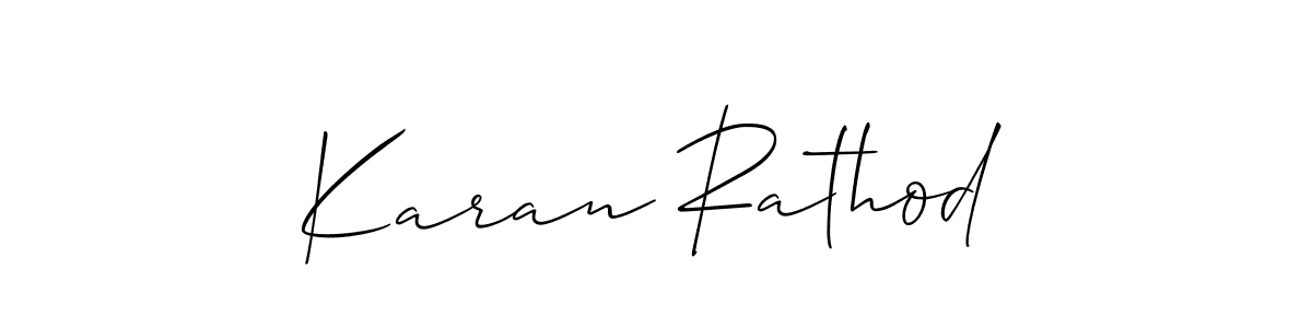 Design your own signature with our free online signature maker. With this signature software, you can create a handwritten (Allison_Script) signature for name Karan Rathod. Karan Rathod signature style 2 images and pictures png