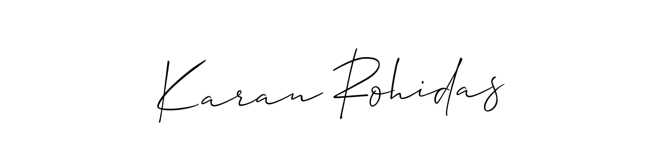 if you are searching for the best signature style for your name Karan Rohidas. so please give up your signature search. here we have designed multiple signature styles  using Allison_Script. Karan Rohidas signature style 2 images and pictures png