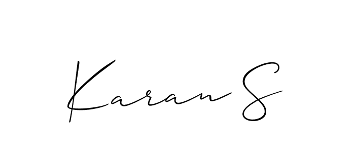 Design your own signature with our free online signature maker. With this signature software, you can create a handwritten (Allison_Script) signature for name Karan S. Karan S signature style 2 images and pictures png