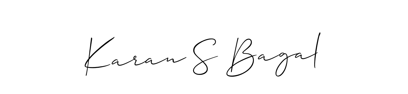 It looks lik you need a new signature style for name Karan S Bagal. Design unique handwritten (Allison_Script) signature with our free signature maker in just a few clicks. Karan S Bagal signature style 2 images and pictures png