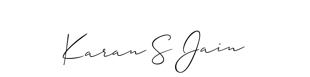 You should practise on your own different ways (Allison_Script) to write your name (Karan S Jain) in signature. don't let someone else do it for you. Karan S Jain signature style 2 images and pictures png