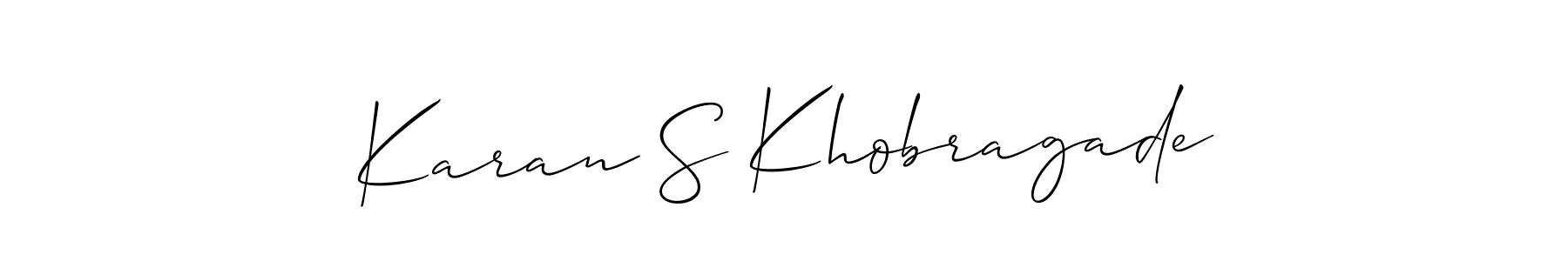 This is the best signature style for the Karan S Khobragade name. Also you like these signature font (Allison_Script). Mix name signature. Karan S Khobragade signature style 2 images and pictures png