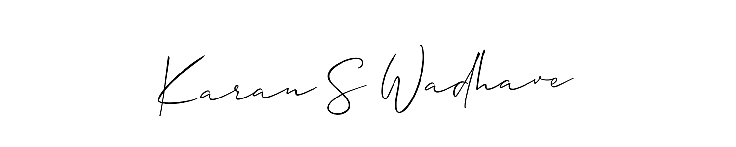 Karan S Wadhave stylish signature style. Best Handwritten Sign (Allison_Script) for my name. Handwritten Signature Collection Ideas for my name Karan S Wadhave. Karan S Wadhave signature style 2 images and pictures png