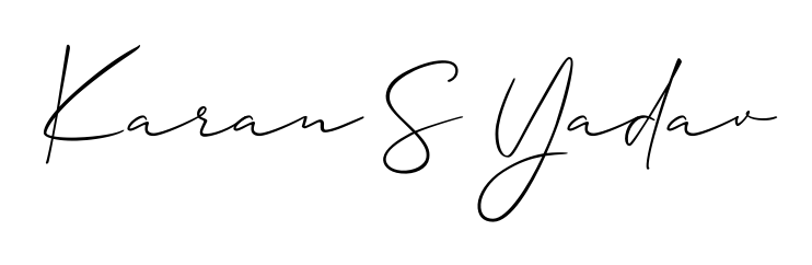 Designed for modern professionals: Karan S Yadav name signature crafted with Allison_Script script. Ready for digital PDF workflows. Karan S Yadav signature style 2 images and pictures png