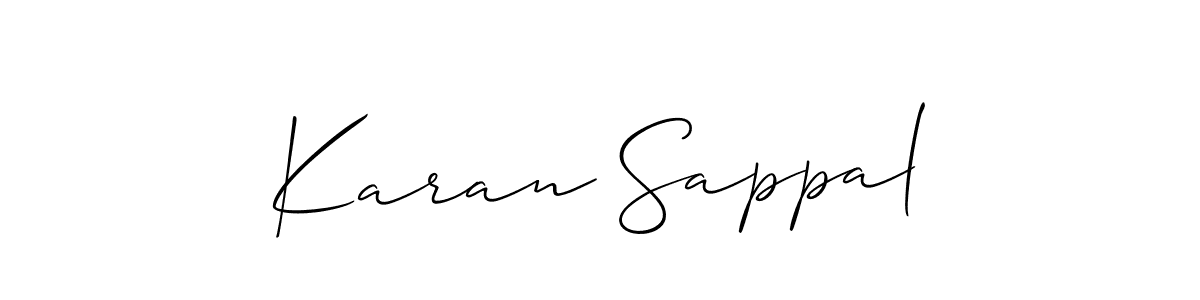 Karan Sappal stylish signature style. Best Handwritten Sign (Allison_Script) for my name. Handwritten Signature Collection Ideas for my name Karan Sappal. Karan Sappal signature style 2 images and pictures png