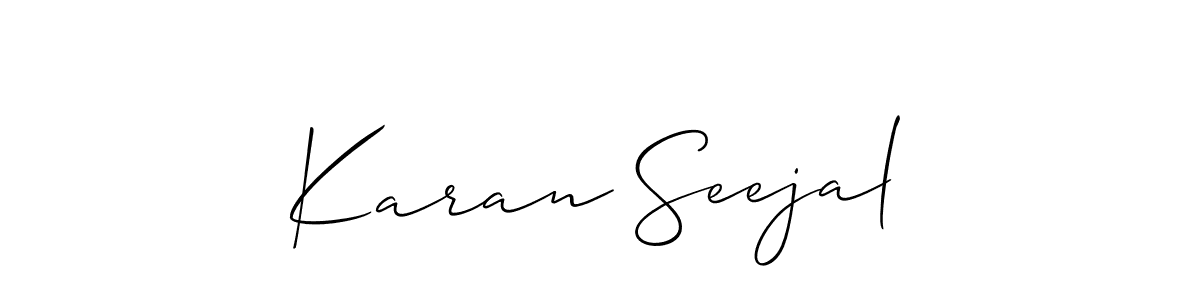 How to make Karan Seejal name signature. Use Allison_Script style for creating short signs online. This is the latest handwritten sign. Karan Seejal signature style 2 images and pictures png