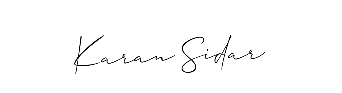 How to make Karan Sidar name signature. Use Allison_Script style for creating short signs online. This is the latest handwritten sign. Karan Sidar signature style 2 images and pictures png