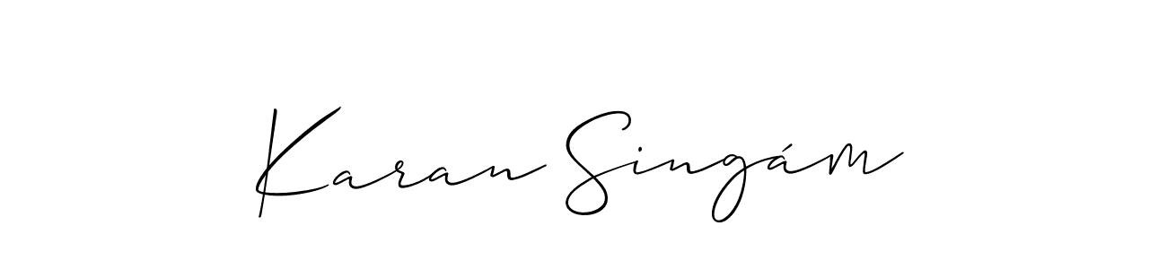 Similarly Allison_Script is the best handwritten signature design. Signature creator online .You can use it as an online autograph creator for name Karan Singám. Karan Singám signature style 2 images and pictures png