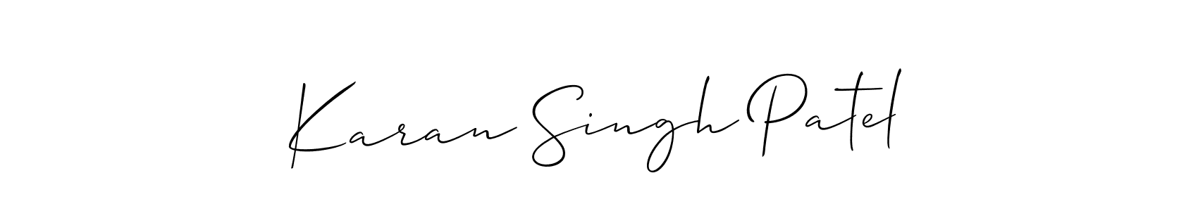 Make a short Karan Singh Patel signature style. Manage your documents anywhere anytime using Allison_Script. Create and add eSignatures, submit forms, share and send files easily. Karan Singh Patel signature style 2 images and pictures png