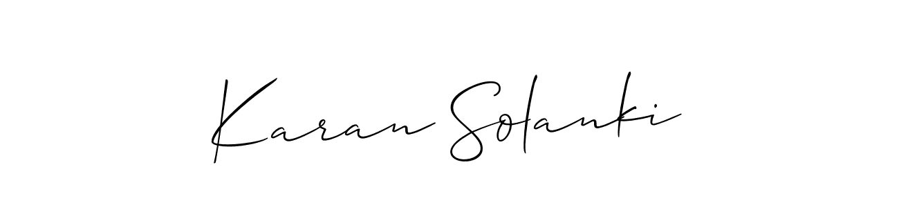 Make a beautiful signature design for name Karan Solanki. With this signature (Allison_Script) style, you can create a handwritten signature for free. Karan Solanki signature style 2 images and pictures png