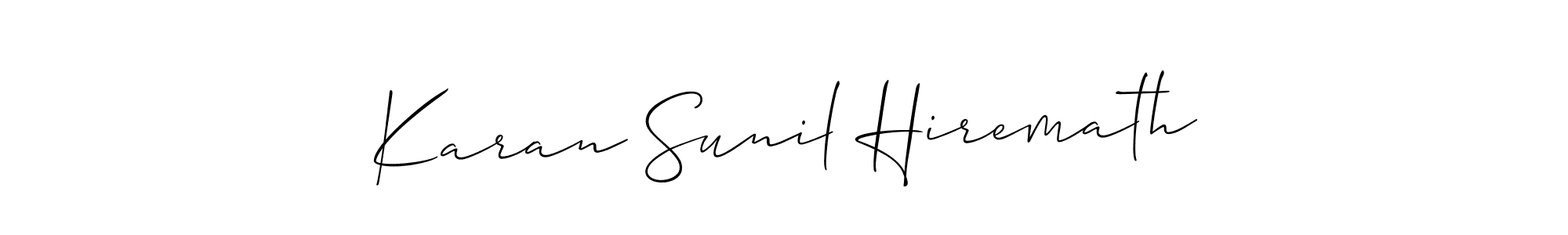 This is the best signature style for the Karan Sunil Hiremath name. Also you like these signature font (Allison_Script). Mix name signature. Karan Sunil Hiremath signature style 2 images and pictures png