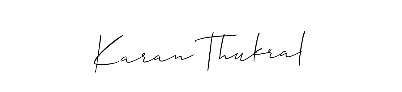 Karan Thukral stylish signature style. Best Handwritten Sign (Allison_Script) for my name. Handwritten Signature Collection Ideas for my name Karan Thukral. Karan Thukral signature style 2 images and pictures png