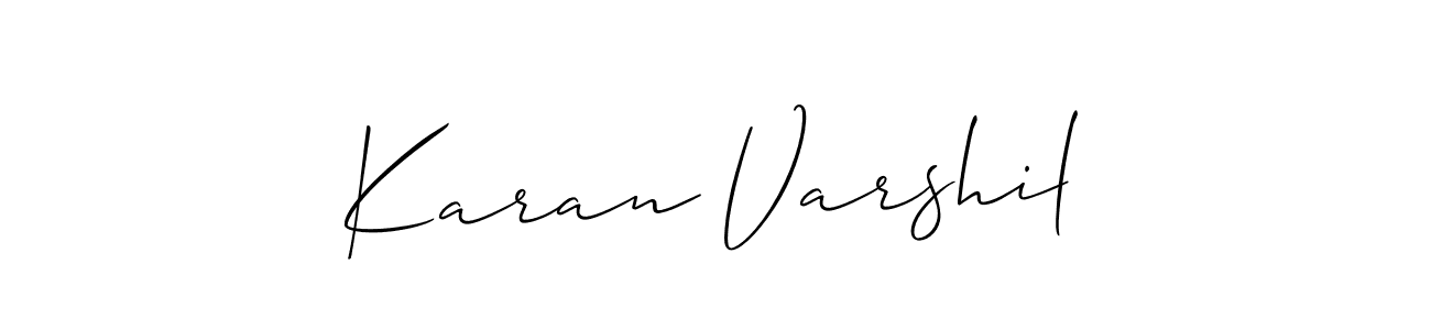 Design your own signature with our free online signature maker. With this signature software, you can create a handwritten (Allison_Script) signature for name Karan Varshil. Karan Varshil signature style 2 images and pictures png