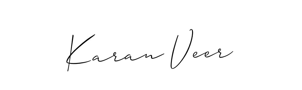 Use a signature maker to create a handwritten signature online. With this signature software, you can design (Allison_Script) your own signature for name Karan Veer. Karan Veer signature style 2 images and pictures png