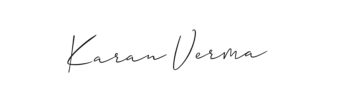 Make a beautiful signature design for name Karan Verma. With this signature (Allison_Script) style, you can create a handwritten signature for free. Karan Verma signature style 2 images and pictures png