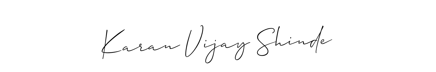 Make a beautiful signature design for name Karan Vijay Shinde. With this signature (Allison_Script) style, you can create a handwritten signature for free. Karan Vijay Shinde signature style 2 images and pictures png