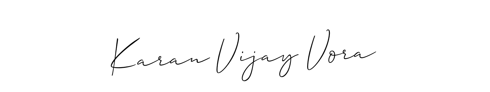 Design your own signature with our free online signature maker. With this signature software, you can create a handwritten (Allison_Script) signature for name Karan Vijay Vora. Karan Vijay Vora signature style 2 images and pictures png