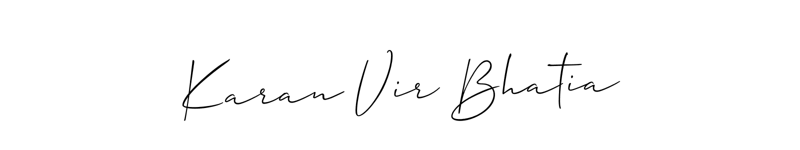 Make a beautiful signature design for name Karan Vir Bhatia. With this signature (Allison_Script) style, you can create a handwritten signature for free. Karan Vir Bhatia signature style 2 images and pictures png