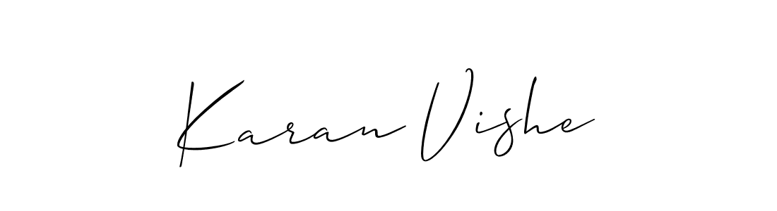 Karan Vishe stylish signature style. Best Handwritten Sign (Allison_Script) for my name. Handwritten Signature Collection Ideas for my name Karan Vishe. Karan Vishe signature style 2 images and pictures png