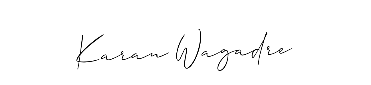 Use a signature maker to create a handwritten signature online. With this signature software, you can design (Allison_Script) your own signature for name Karan Wagadre. Karan Wagadre signature style 2 images and pictures png