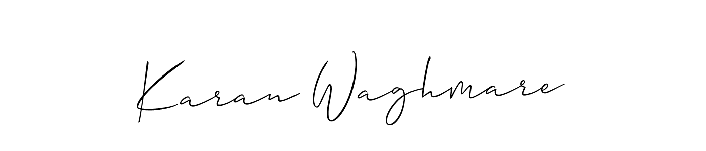 Allison_Script is a professional signature style that is perfect for those who want to add a touch of class to their signature. It is also a great choice for those who want to make their signature more unique. Get Karan Waghmare name to fancy signature for free. Karan Waghmare signature style 2 images and pictures png