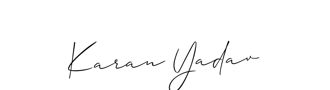 How to make Karan Yadav name signature. Use Allison_Script style for creating short signs online. This is the latest handwritten sign. Karan Yadav signature style 2 images and pictures png