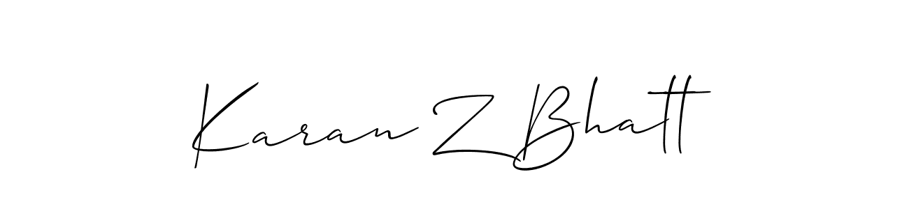 Similarly Allison_Script is the best handwritten signature design. Signature creator online .You can use it as an online autograph creator for name Karan Z Bhatt. Karan Z Bhatt signature style 2 images and pictures png