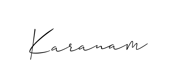 Use a signature maker to create a handwritten signature online. With this signature software, you can design (Allison_Script) your own signature for name Karanam. Karanam signature style 2 images and pictures png