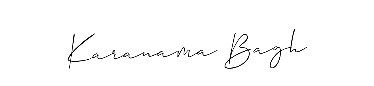 The best way (Allison_Script) to make a short signature is to pick only two or three words in your name. The name Karanama Bagh include a total of six letters. For converting this name. Karanama Bagh signature style 2 images and pictures png