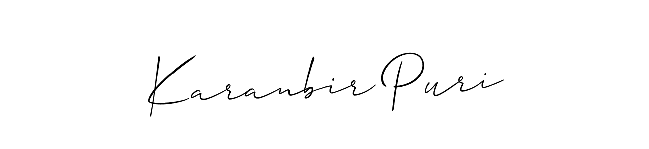 It looks lik you need a new signature style for name Karanbir Puri. Design unique handwritten (Allison_Script) signature with our free signature maker in just a few clicks. Karanbir Puri signature style 2 images and pictures png