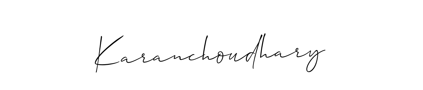 Create a beautiful signature design for name Karanchoudhary. With this signature (Allison_Script) fonts, you can make a handwritten signature for free. Karanchoudhary signature style 2 images and pictures png