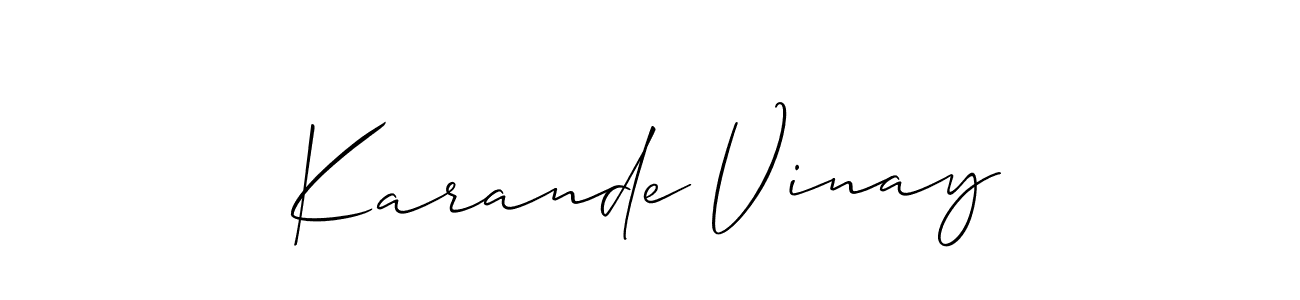 Similarly Allison_Script is the best handwritten signature design. Signature creator online .You can use it as an online autograph creator for name Karande Vinay. Karande Vinay signature style 2 images and pictures png