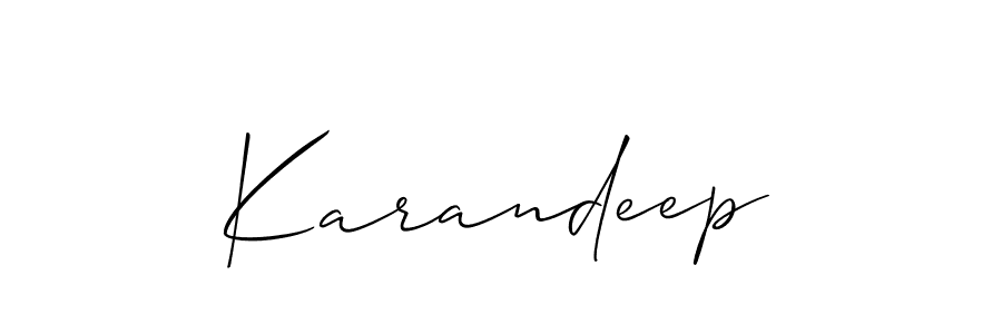 Design your own signature with our free online signature maker. With this signature software, you can create a handwritten (Allison_Script) signature for name Karandeep. Karandeep signature style 2 images and pictures png