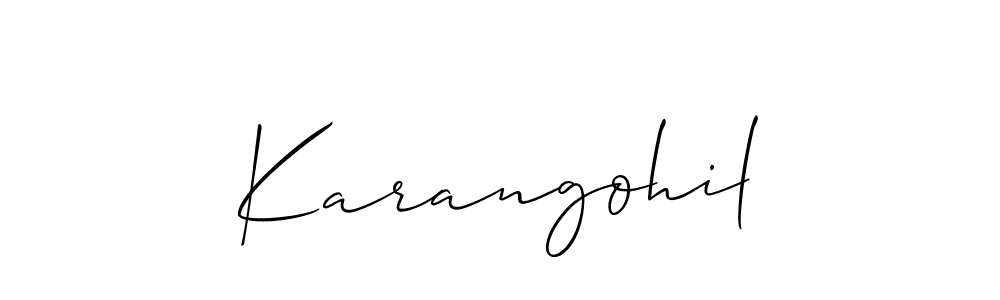 Make a beautiful signature design for name Karangohil. With this signature (Allison_Script) style, you can create a handwritten signature for free. Karangohil signature style 2 images and pictures png