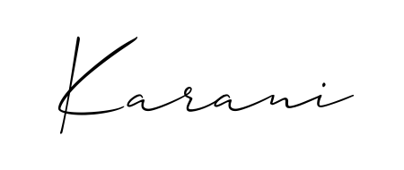 You should practise on your own different ways (Allison_Script) to write your name (Karani) in signature. Don't let someone else do it for you. Karani signature style 2 images and pictures png