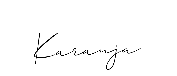 Also we have Karanja name is the best signature style. Create professional handwritten signature collection using Allison_Script autograph style. Karanja signature style 2 images and pictures png