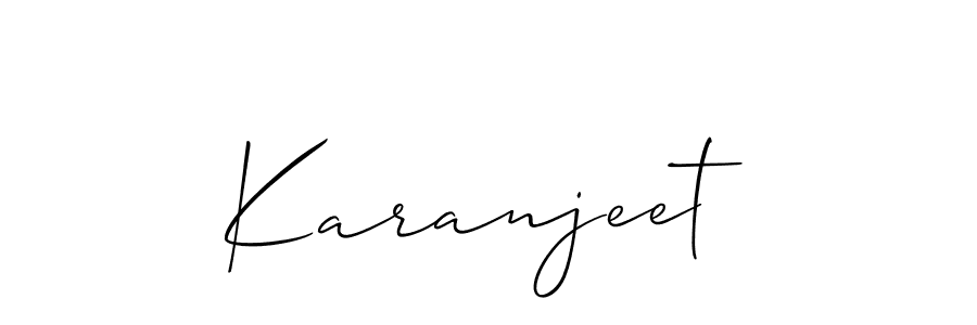 Use a signature maker to create a handwritten signature online. With this signature software, you can design (Allison_Script) your own signature for name Karanjeet. Karanjeet signature style 2 images and pictures png