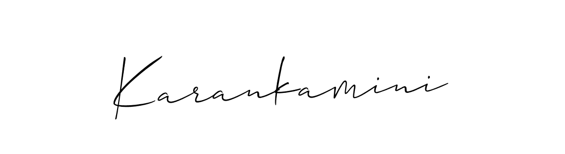 How to make Karankamini signature? Allison_Script is a professional autograph style. Create handwritten signature for Karankamini name. Karankamini signature style 2 images and pictures png