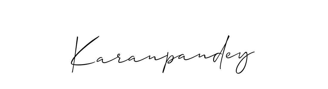 The best way (Allison_Script) to make a short signature is to pick only two or three words in your name. The name Karanpandey include a total of six letters. For converting this name. Karanpandey signature style 2 images and pictures png