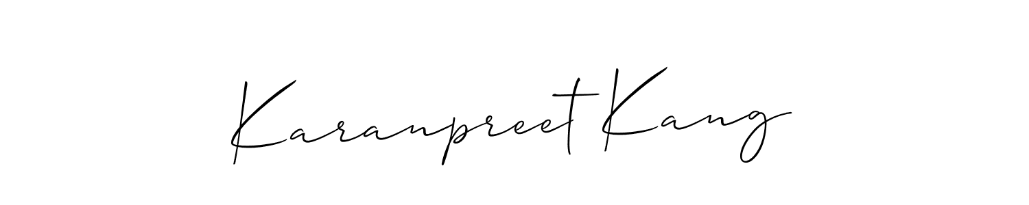 Use a signature maker to create a handwritten signature online. With this signature software, you can design (Allison_Script) your own signature for name Karanpreet Kang. Karanpreet Kang signature style 2 images and pictures png