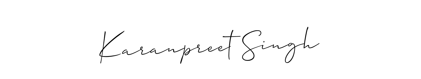 if you are searching for the best signature style for your name Karanpreet Singh. so please give up your signature search. here we have designed multiple signature styles  using Allison_Script. Karanpreet Singh signature style 2 images and pictures png