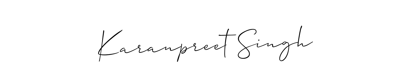 How to make Karanpreet Singh name signature. Use Allison_Script style for creating short signs online. This is the latest handwritten sign. Karanpreet Singh signature style 2 images and pictures png