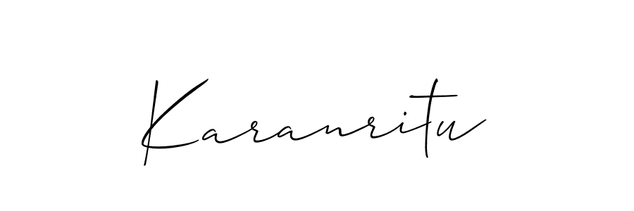 The best way (Allison_Script) to make a short signature is to pick only two or three words in your name. The name Karanritu include a total of six letters. For converting this name. Karanritu signature style 2 images and pictures png