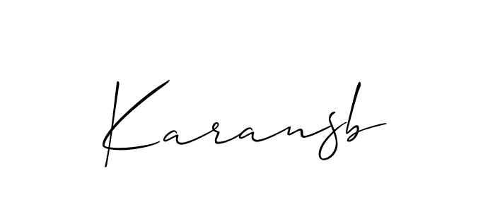 Design your own signature with our free online signature maker. With this signature software, you can create a handwritten (Allison_Script) signature for name Karansb. Karansb signature style 2 images and pictures png